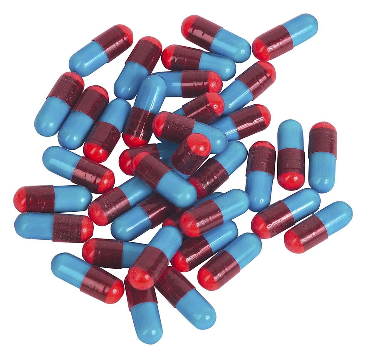 Photo of red and blue pills